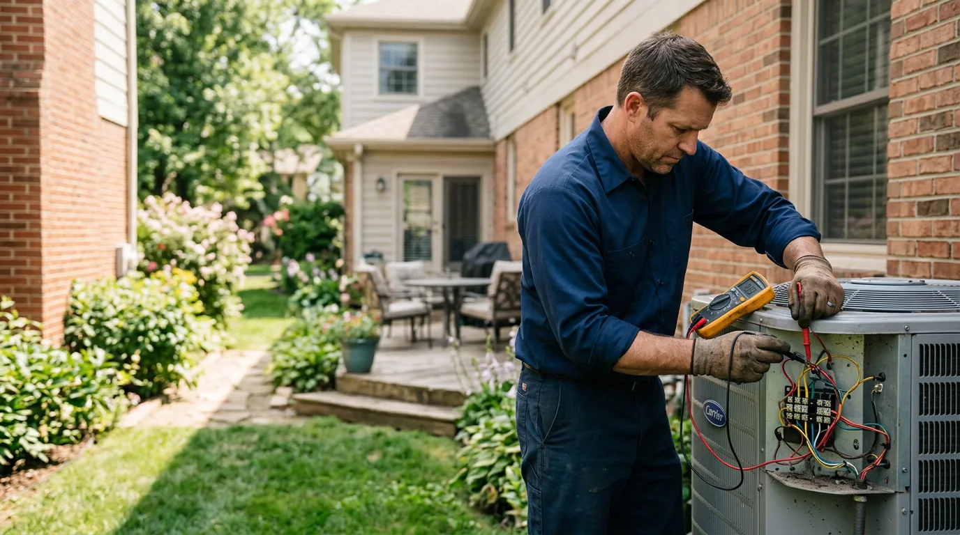HVAC technician working near Fletcher, OK